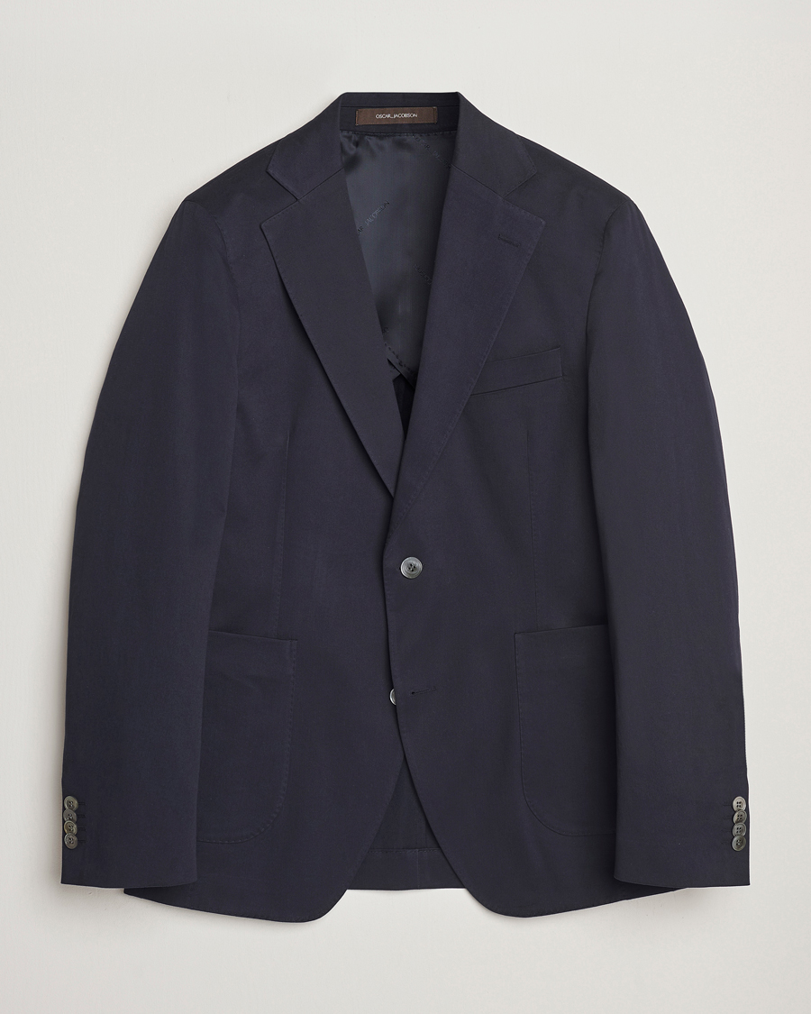 Herre | Dressjakker | Oscar Jacobson | Ferry Patch Cotton Blazer Navy
