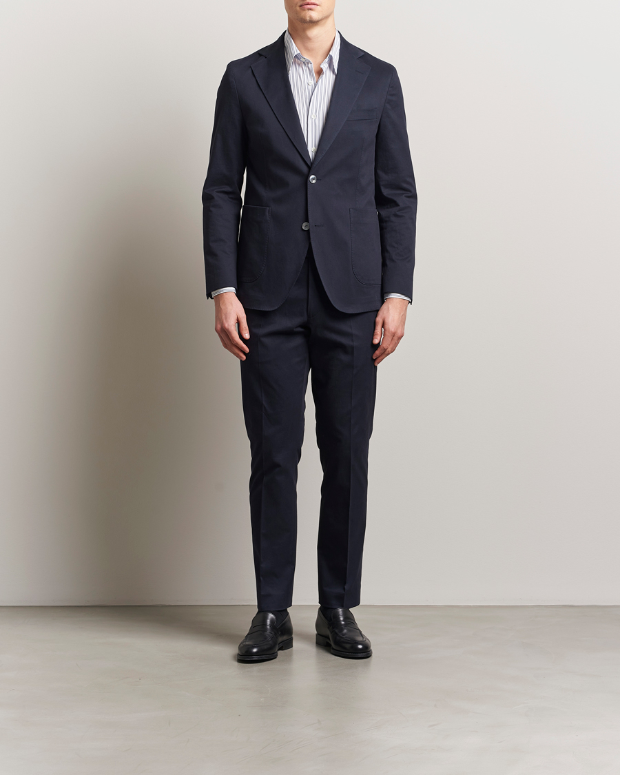 Herre | Dressjakker | Oscar Jacobson | Ferry Patch Cotton Blazer Navy