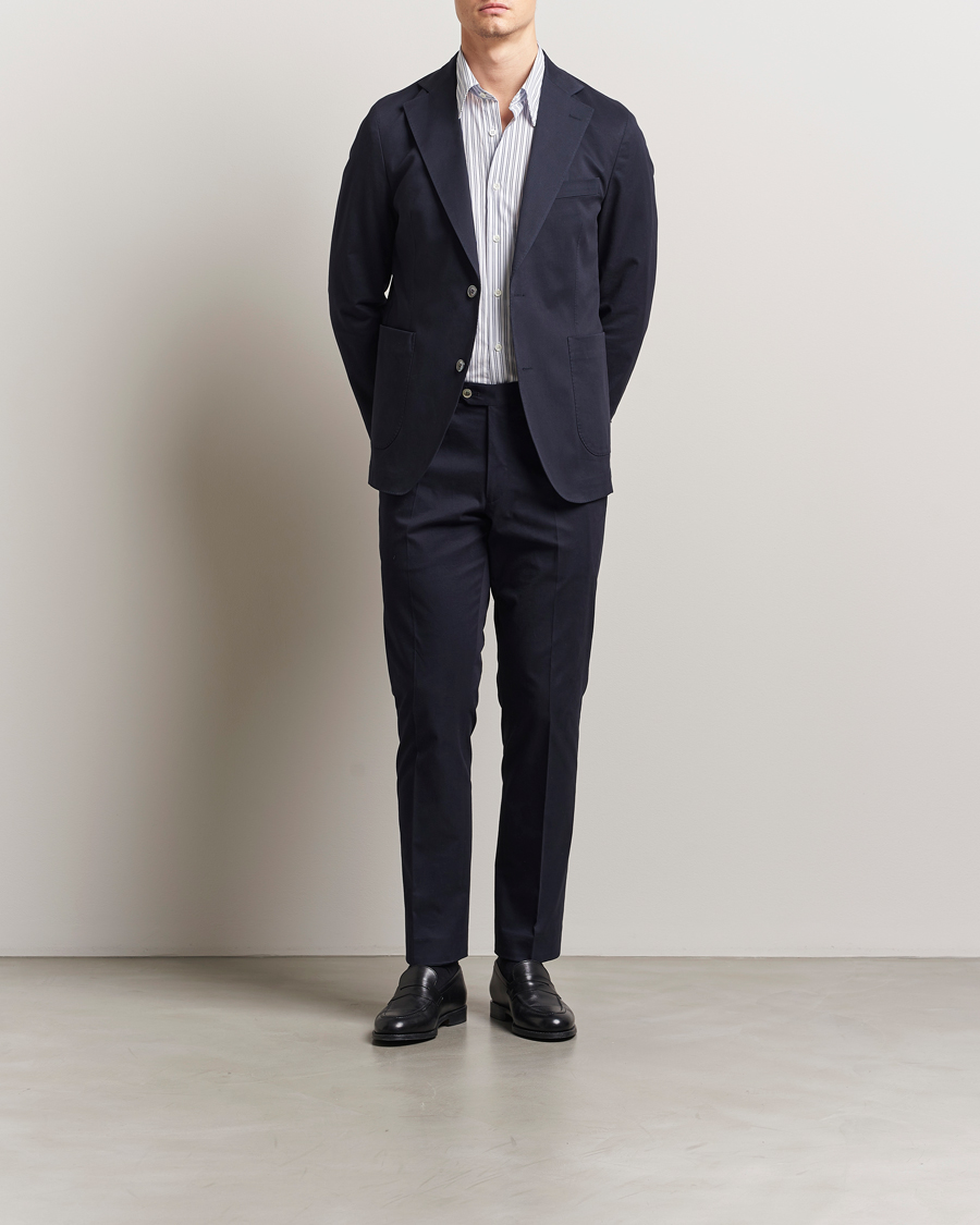 Herre | Bukser | Oscar Jacobson | Dandy Cotton Trousers Navy