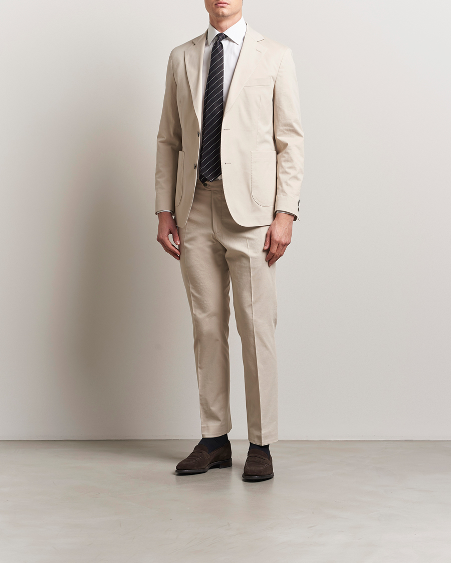 Herre | Bukser | Oscar Jacobson | Dandy Cotton Trousers Beige