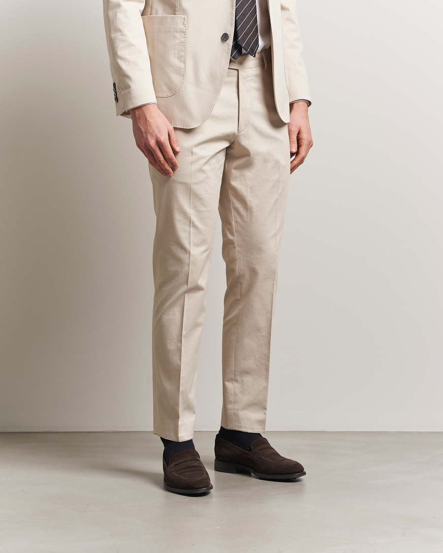 Herre | Bukser | Oscar Jacobson | Dandy Cotton Trousers Beige