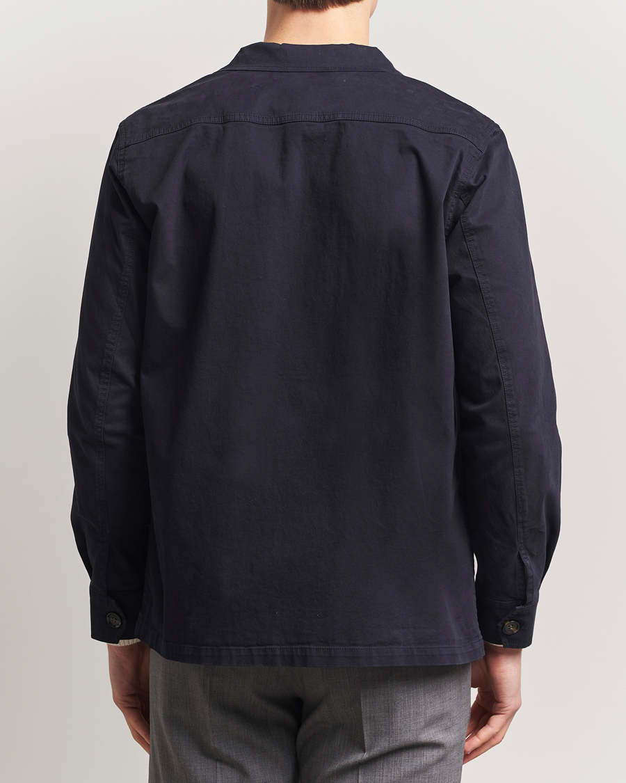 Herre | Skjorter | Oscar Jacobson | Safari Cotton Shirt Jacket Navy