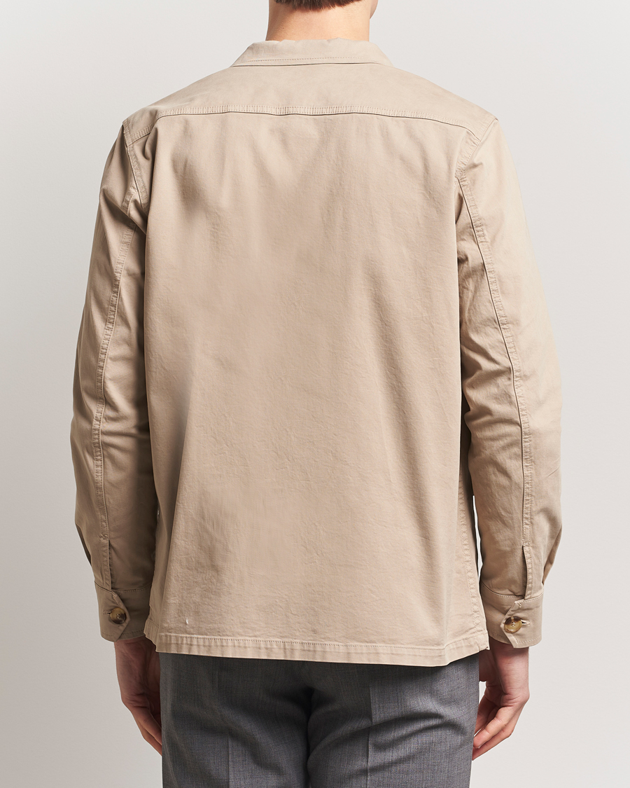 Herre | Skjorter | Oscar Jacobson | Safari Cotton Shirt Jacket Beige
