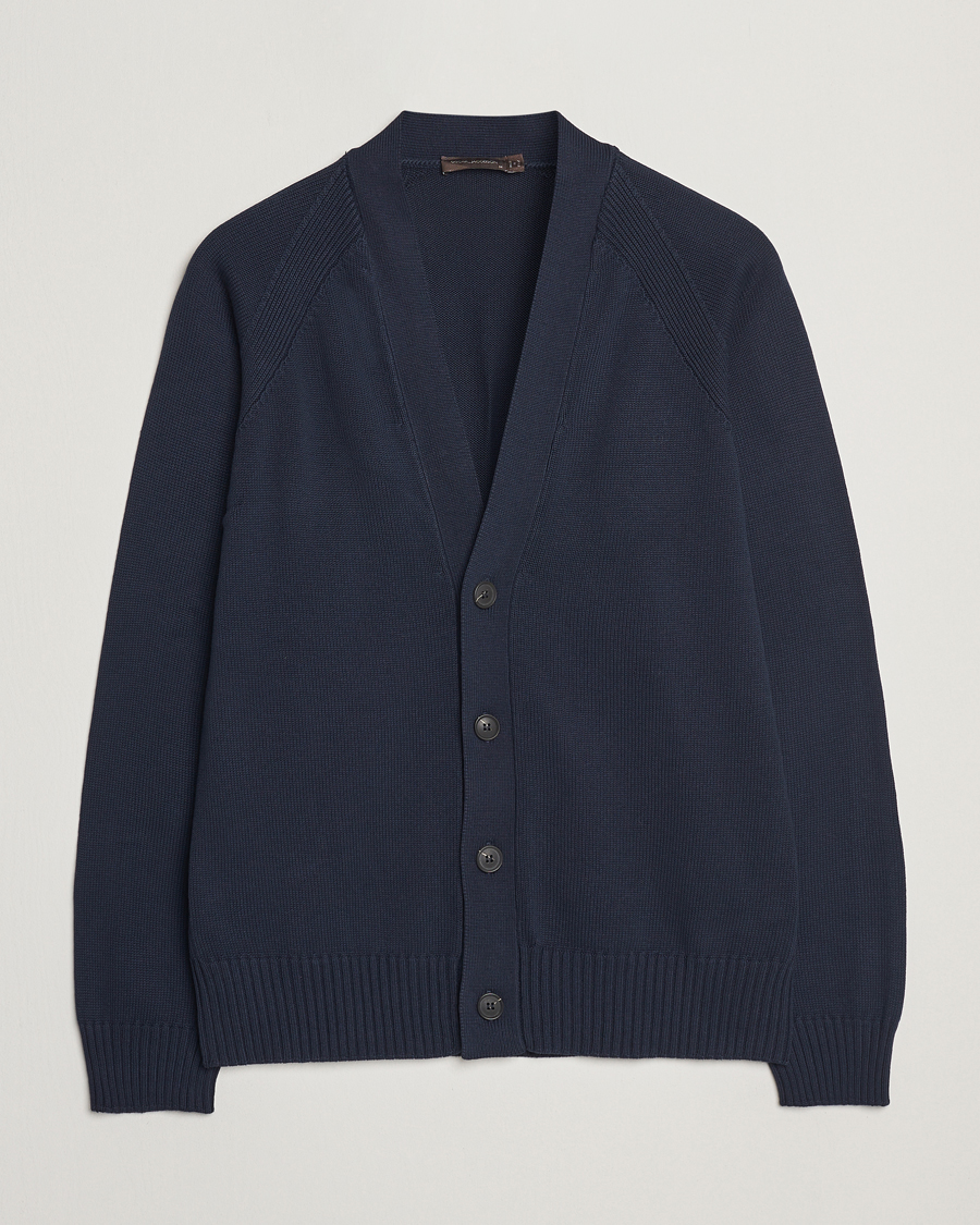 Herre | Gensere | Oscar Jacobson | Hover Cotton Cardigan Navy