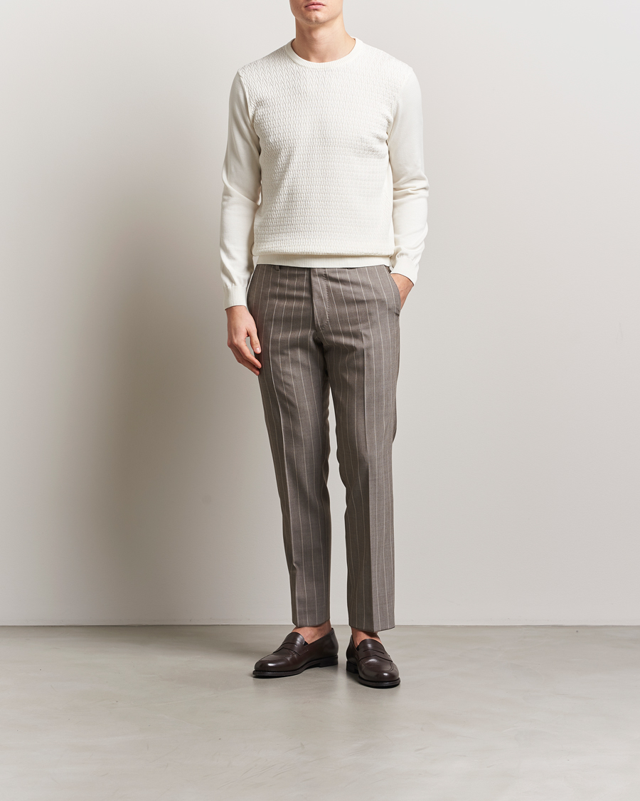 Herre | Gensere | Oscar Jacobson | Blake Knitted Cotton Crew White