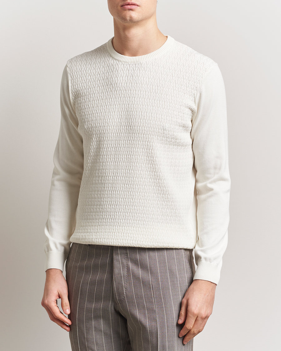 Herre | Gensere | Oscar Jacobson | Blake Knitted Cotton Crew White