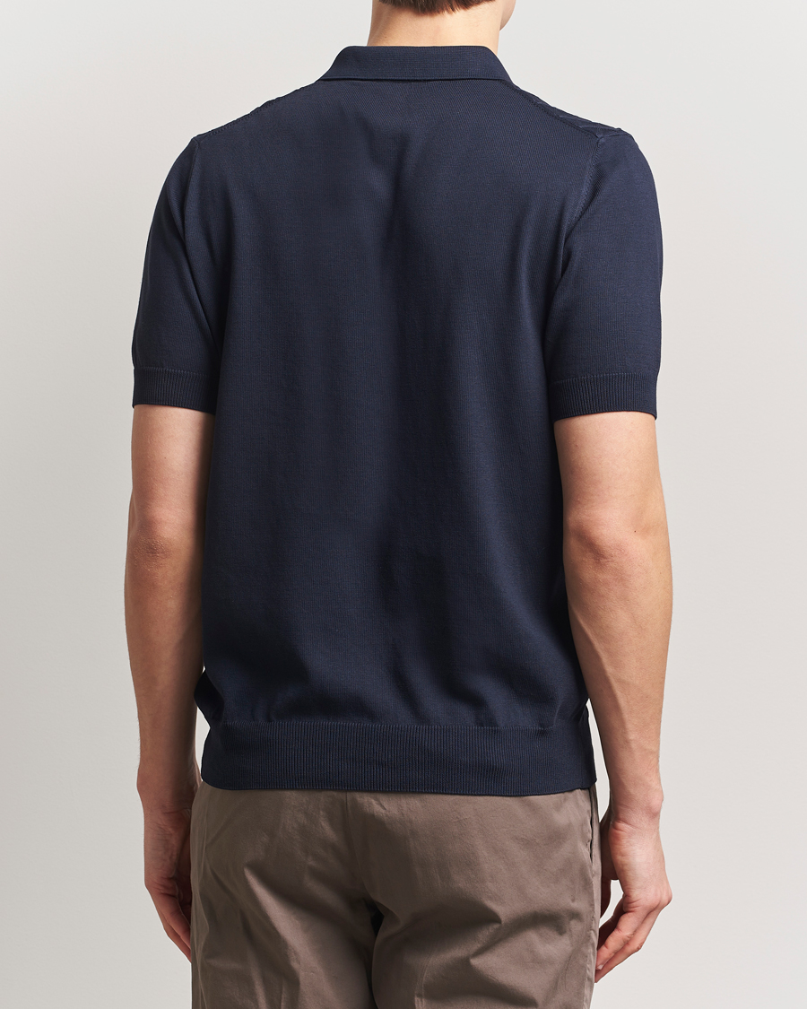 Herre | Pikéer | Oscar Jacobson | Mirza Structured Cotton Polo Navy