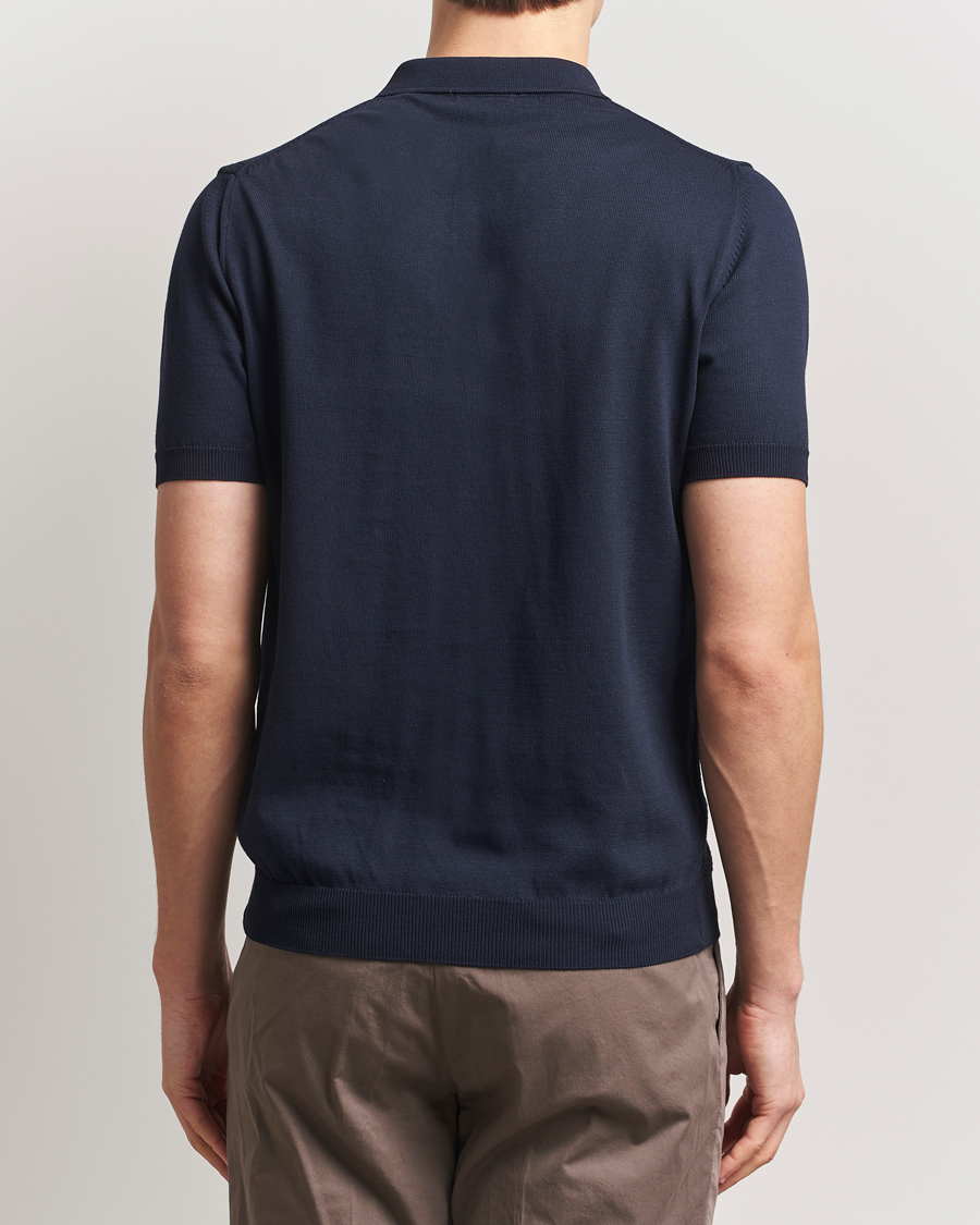 Herre | Pikéer | Oscar Jacobson | Barto Structured Cotton Polo Navy