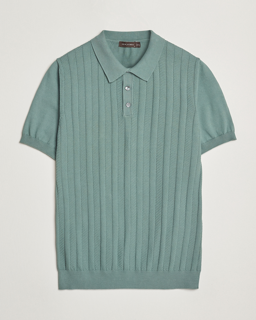 Herre | Pikéer | Oscar Jacobson | Barto Structured Cotton Polo Light Green