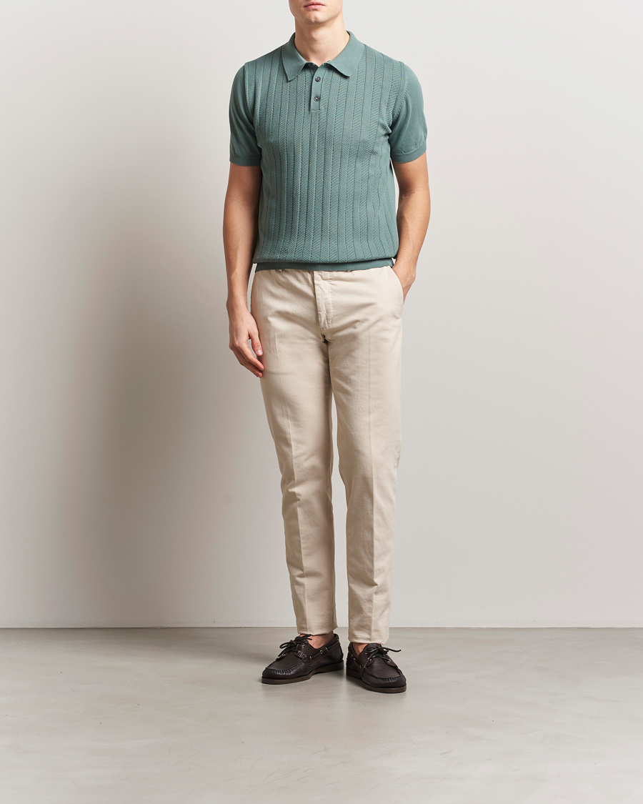 Herre | Pikéer | Oscar Jacobson | Barto Structured Cotton Polo Light Green