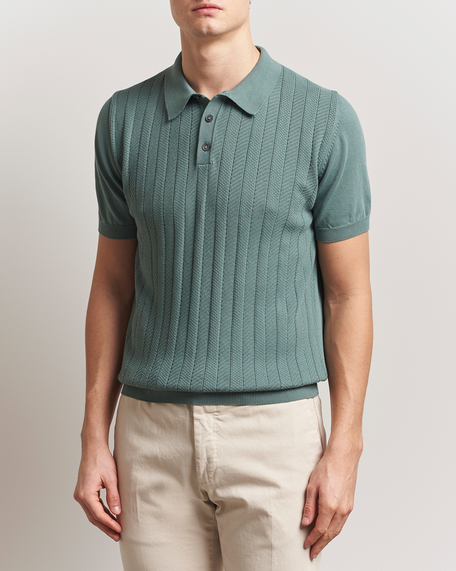 Herre | Pikéer | Oscar Jacobson | Barto Structured Cotton Polo Light Green