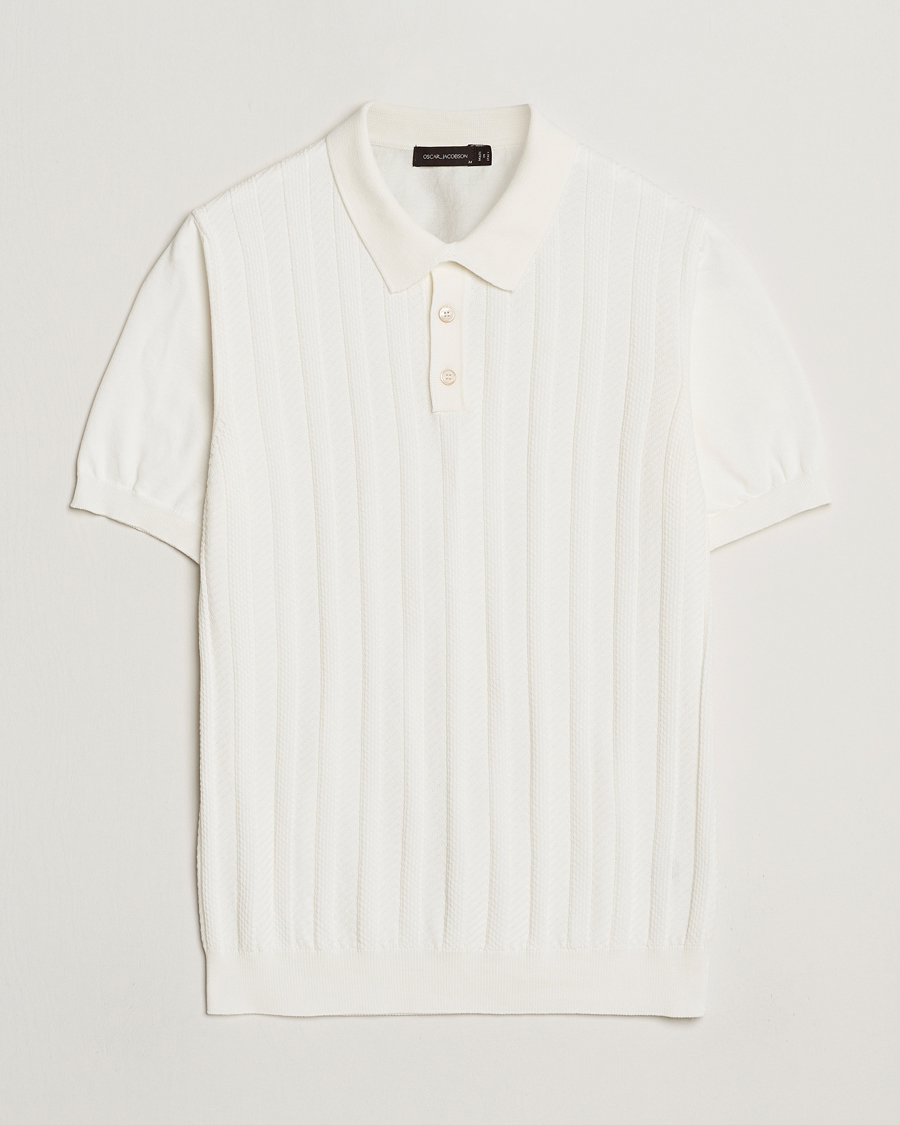 Herre | Pikéer | Oscar Jacobson | Barto Structured Cotton Polo Snow White