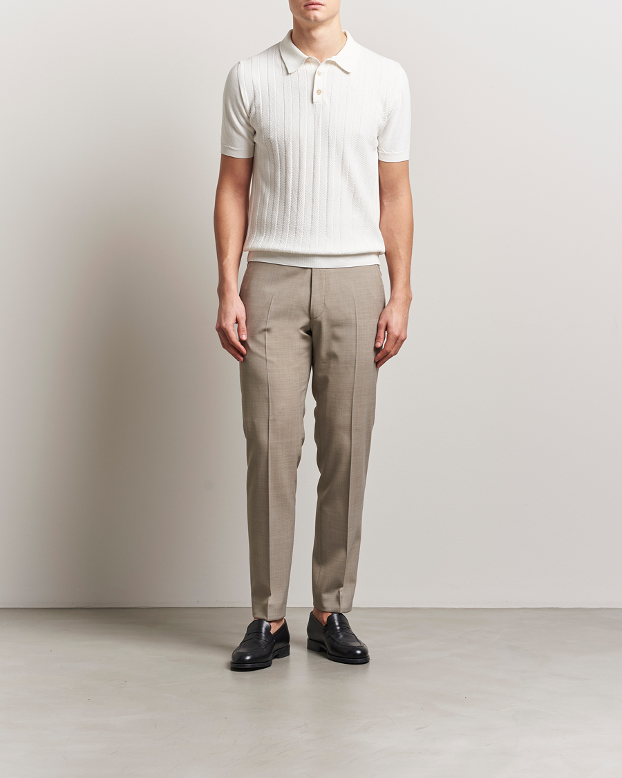 Herre | Pikéer | Oscar Jacobson | Barto Structured Cotton Polo Snow White