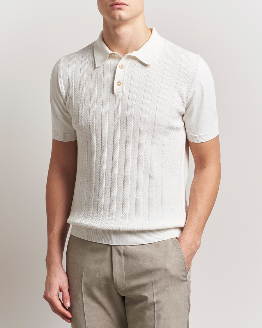 Herre | Pikéer | Oscar Jacobson | Barto Structured Cotton Polo Snow White