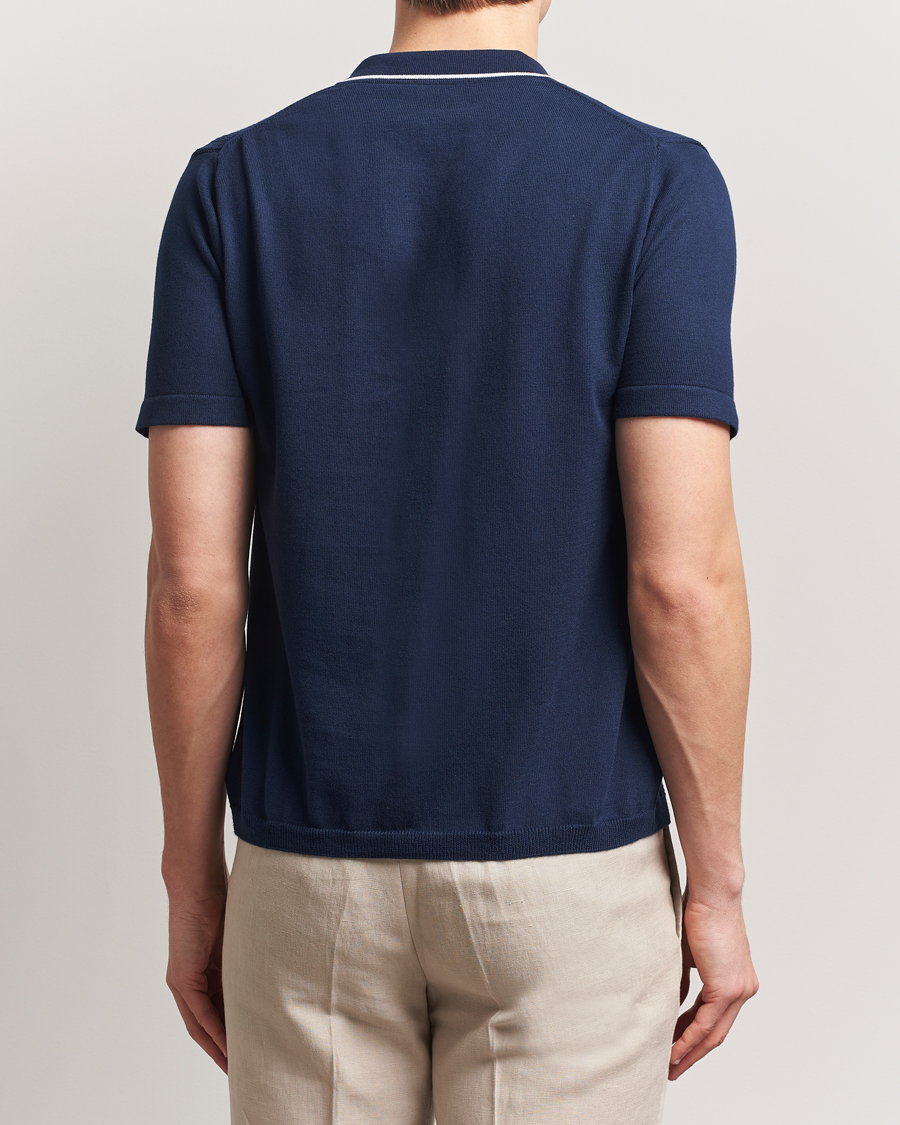 Herre | Pikéer | Oscar Jacobson | Barker Knitted Polo Navy