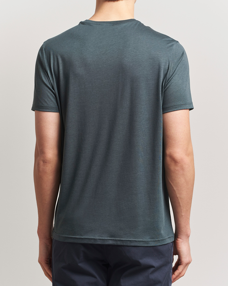 Herre | T-Shirts | Oscar Jacobson | Kim Cotton/Tencel T-Shirt Deep Green