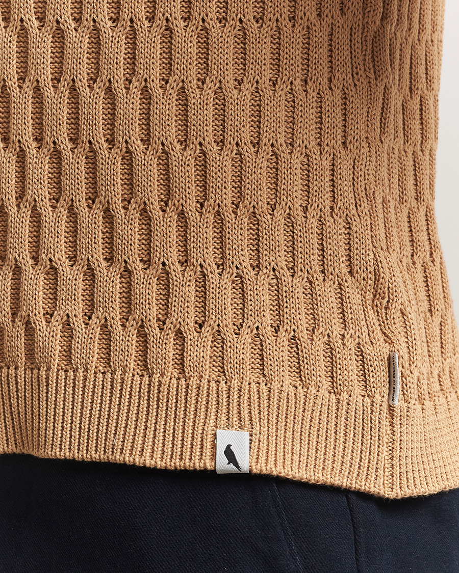 Herre | Pikéer | Peregrine | Cove Knitted Cotton Polo Shirt Sand