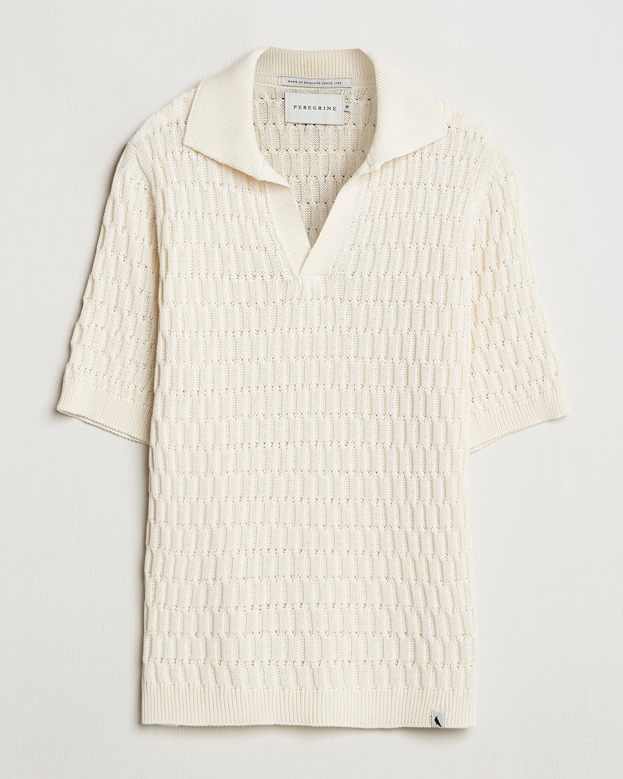Herre | Pikéer | Peregrine | Cove Knitted Cotton Polo Shirt White