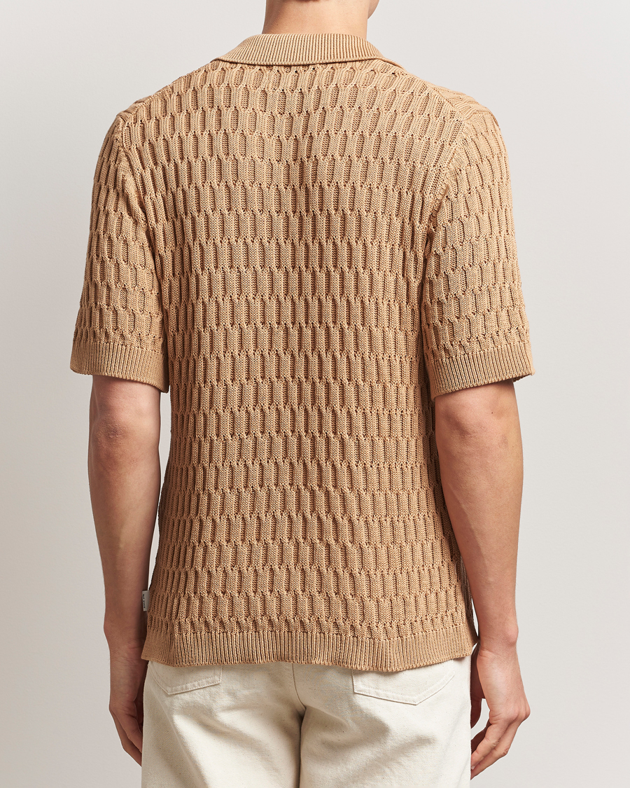 Herre | Skjorter | Peregrine | Cove Knitted Short Sleeve Shirt Sand