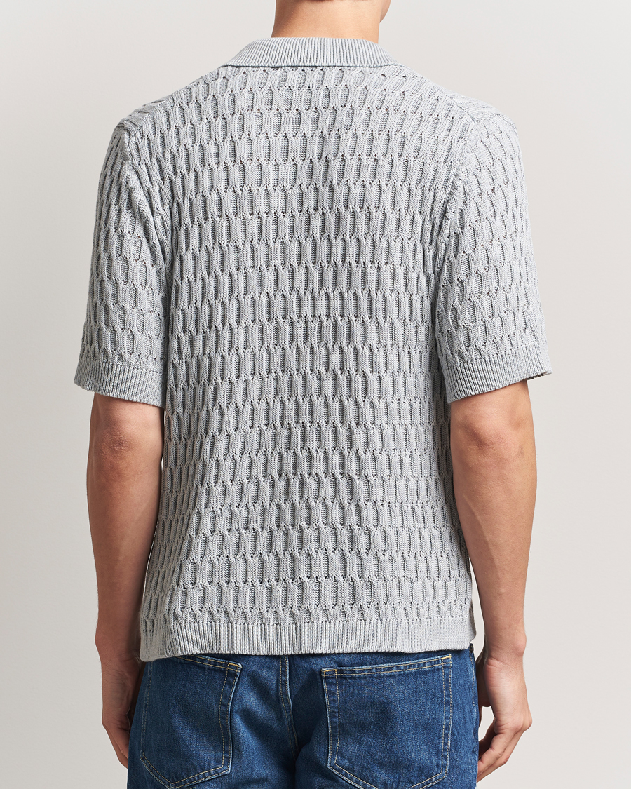 Herre | Skjorter | Peregrine | Cove Knitted Short Sleeve Shirt Washed Denim