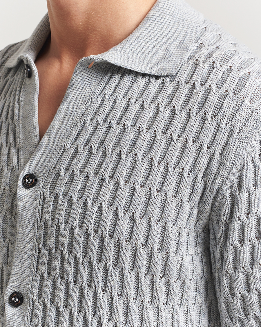 Herre | Skjorter | Peregrine | Cove Knitted Short Sleeve Shirt Washed Denim