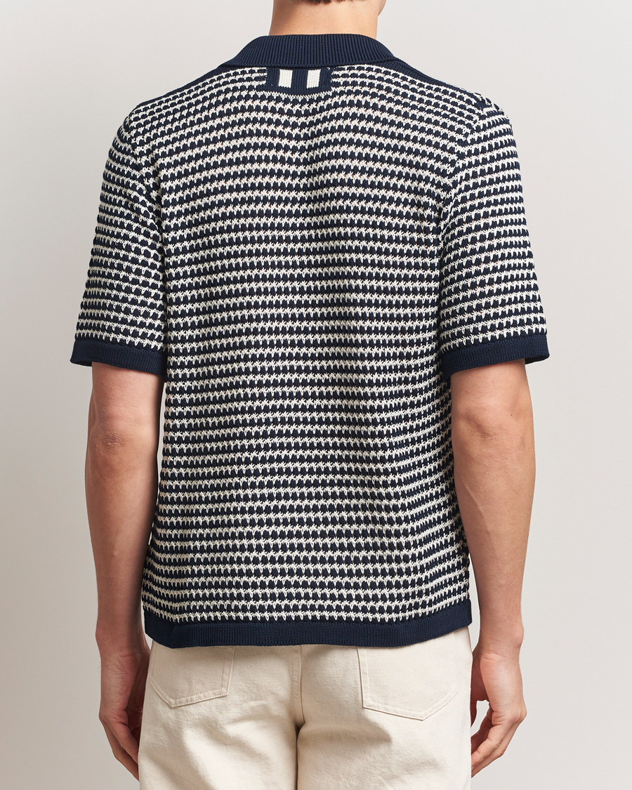 Herre | Skjorter | Peregrine | Island Crochet Knitted Shirt Navy