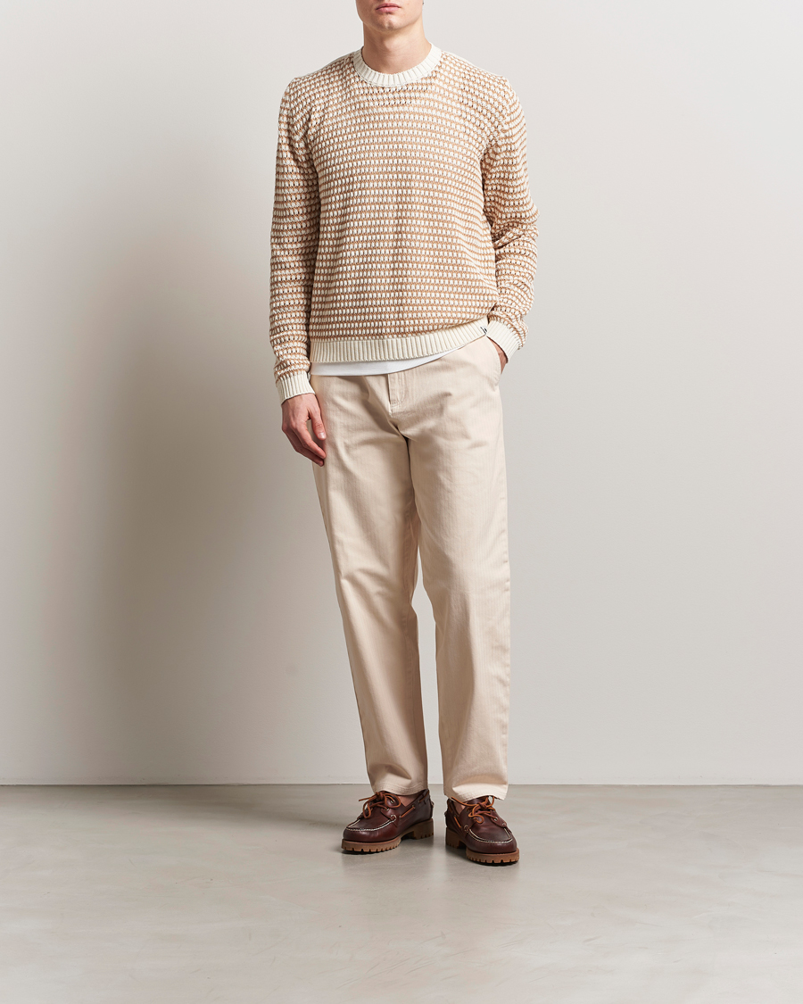 Herre | Gensere | Peregrine | Island Crochet Knitted Jumper White