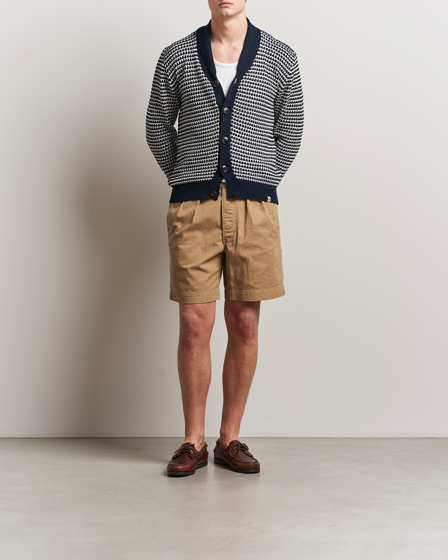 Herre | Gensere | Peregrine | Island Crochet Knitted Cardigan Navy