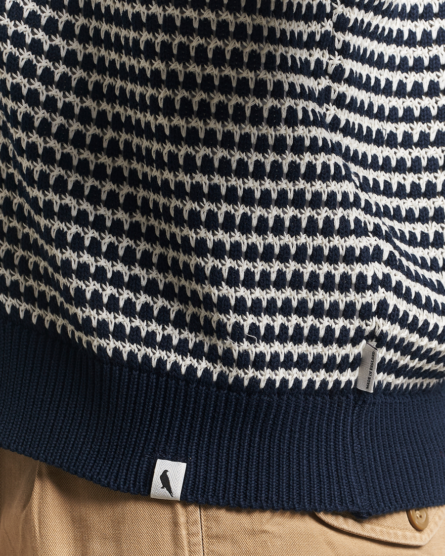 Herre | Gensere | Peregrine | Island Crochet Knitted Cardigan Navy