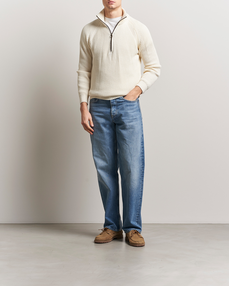 Herre | Gensere | Peregrine | Felix Quarter Zip Jumper White