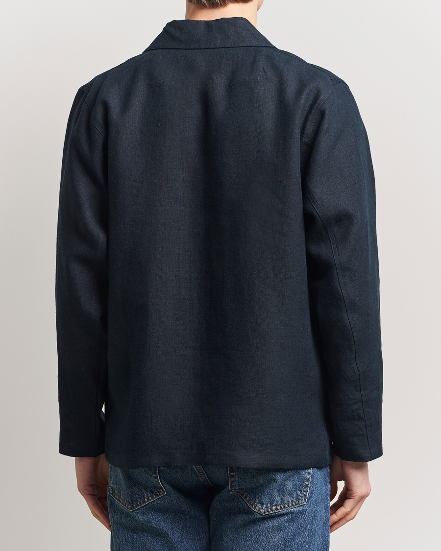 Herre | Skjorter | Peregrine | Grange Linen Shacket Navy