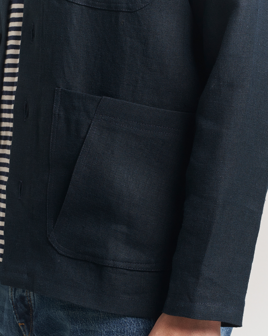 Herre | Skjorter | Peregrine | Grange Linen Shacket Navy