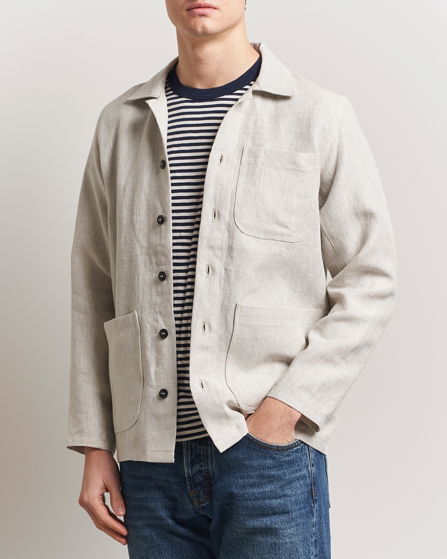 Herre | Skjorter | Peregrine | Grange Linen Shacket Natural
