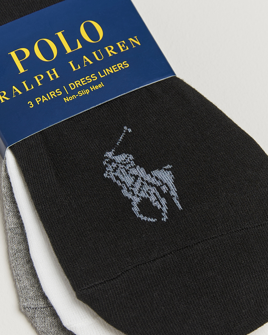 Herre | Undertøy | Polo Ralph Lauren | 3-Pack No Show Big Pony Pony Socks Black/White/Grey