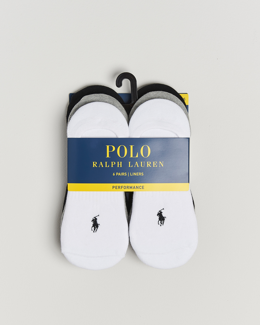 Herre | Undertøy | Polo Ralph Lauren | 6-Pack No Show Big Pony Pony Socks Black/White/Grey