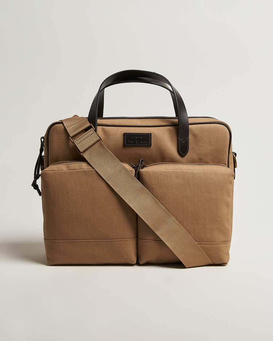 Herre | Vesker | Polo Ralph Lauren | Commuter Canvas Messenger Bag Khaki/Brown