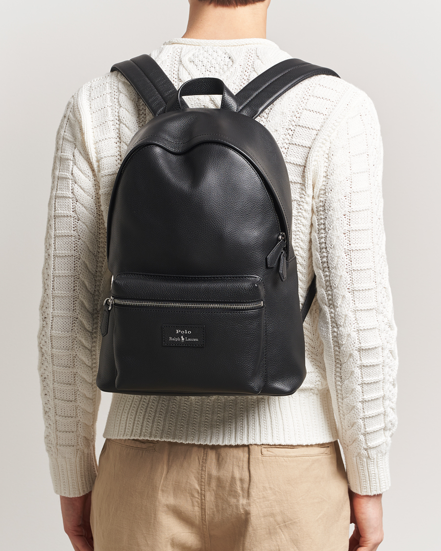 Herre | Vesker | Polo Ralph Lauren | Backpack Pebble Leather Black