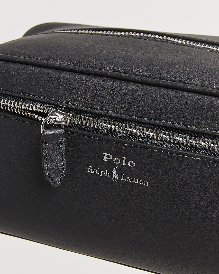 Herre | Vesker | Polo Ralph Lauren | Smooth Leather Washbag Black