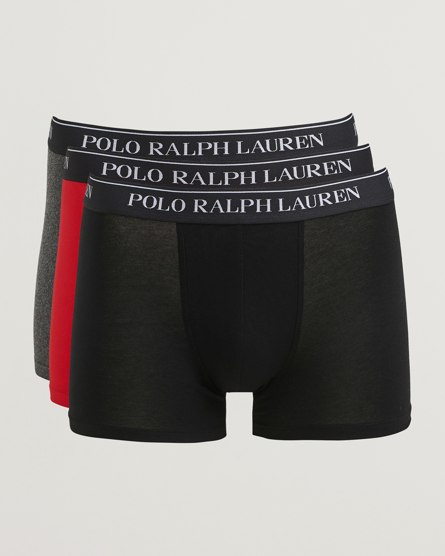 Herre | Undertøy | Polo Ralph Lauren | 3-Pack Trunk Black/Grey/Red