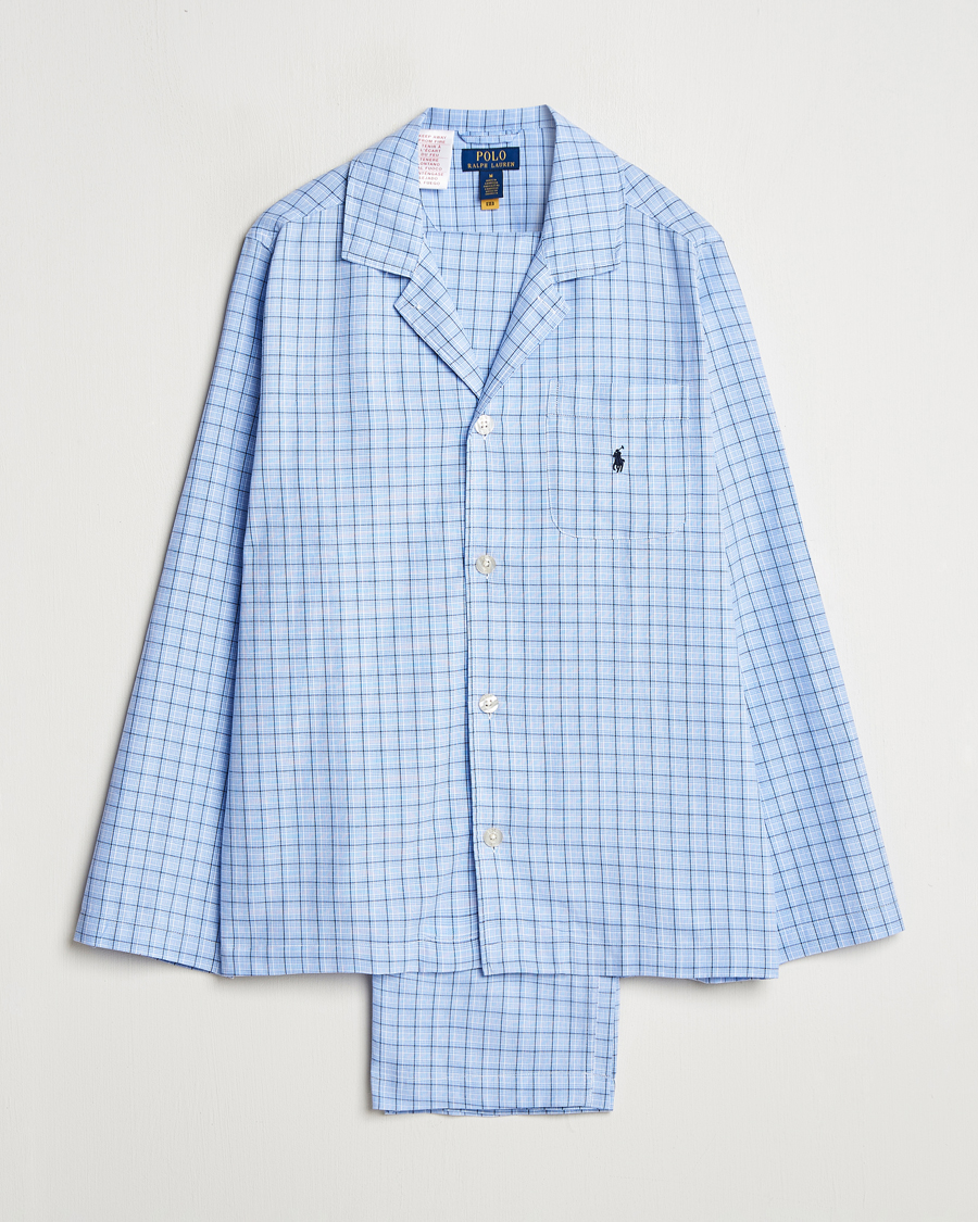Herre | Pyjamaser og badekåper | Polo Ralph Lauren | Cotton Checked Pyjama Set Blue