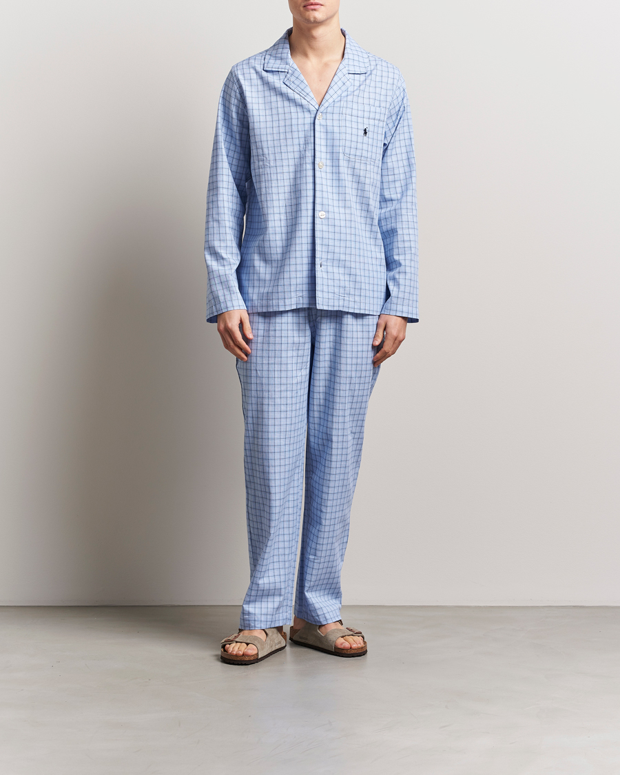 Herre | Pyjamaser og badekåper | Polo Ralph Lauren | Cotton Checked Pyjama Set Blue
