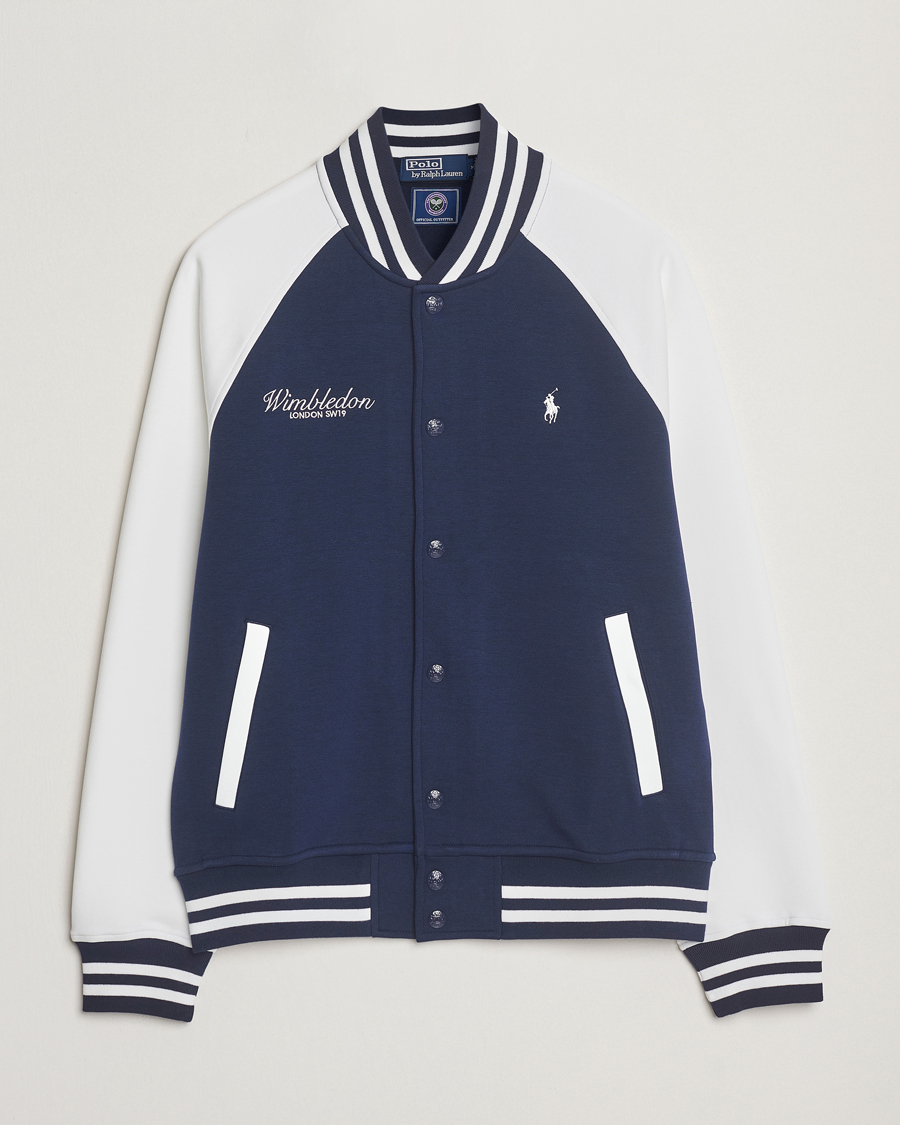 Herre | Gensere | Polo Ralph Lauren | Wimbledon Double Knit Baseball Sweatshirt Navy/White