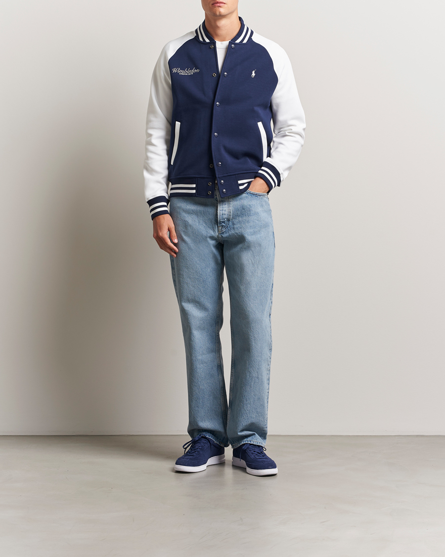 Herre | Gensere | Polo Ralph Lauren | Wimbledon Double Knit Baseball Sweatshirt Navy/White