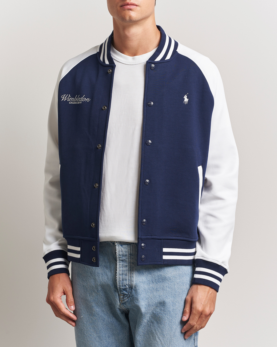 Herre | Gensere | Polo Ralph Lauren | Wimbledon Double Knit Baseball Sweatshirt Navy/White