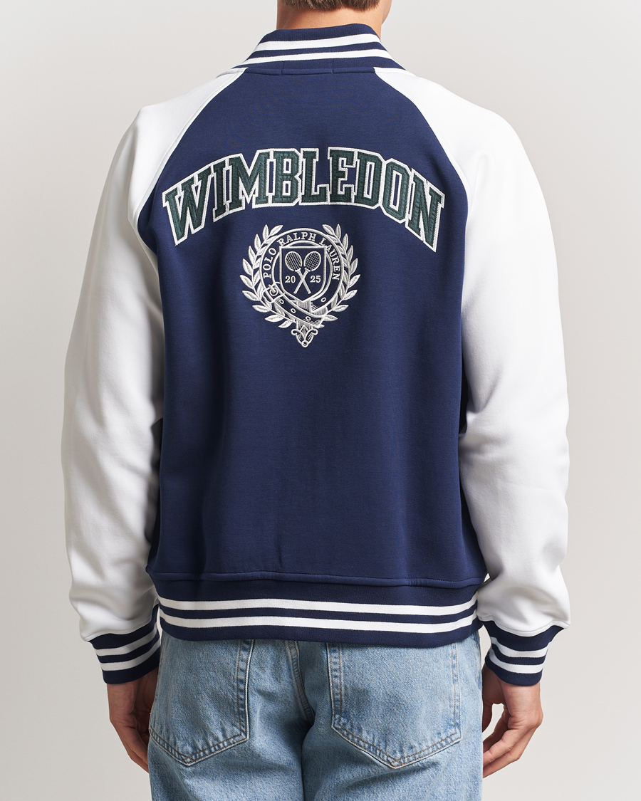 Herre | Gensere | Polo Ralph Lauren | Wimbledon Double Knit Baseball Sweatshirt Navy/White