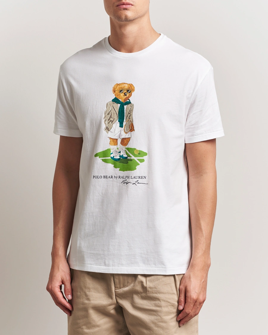 Herre | T-Shirts | Polo Ralph Lauren | Wimbledon Bear T-Shirt Ceramic White
