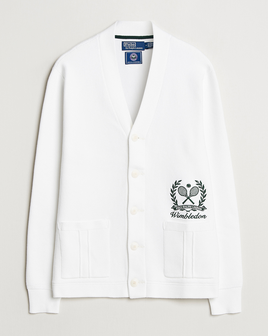 Herre | Gensere | Polo Ralph Lauren | Wimbledon Cotton Cardigan Ceramic White