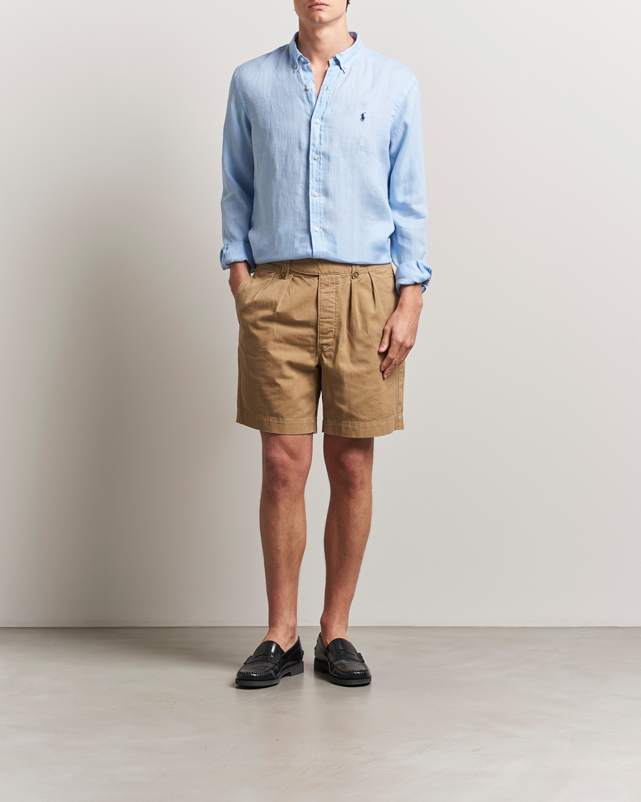 Herre | Skjorter | Polo Ralph Lauren | Slim Fit Linen Shirt Office Blue