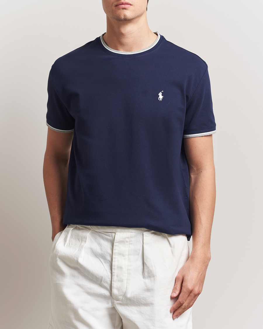Herre | T-Shirts | Polo Ralph Lauren | Mesh Polo Tee Newport Navy