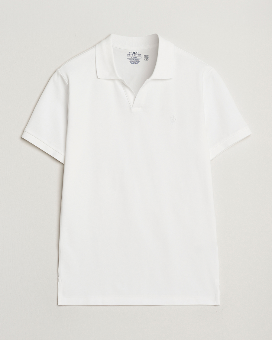 Herre | Pikéer | Polo Ralph Lauren | Custom Slim Fit Dressed Polo White